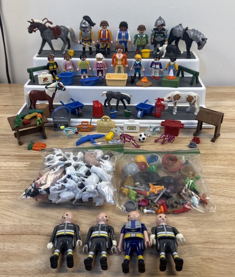 Mixed Lot Playmobil Figures Accessories Animals Horses Farm